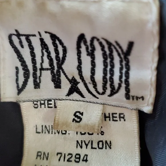 Star Cody Vintage Leather Biker / Motorcycle Jacket 90s Style! - Picture 4 of 4